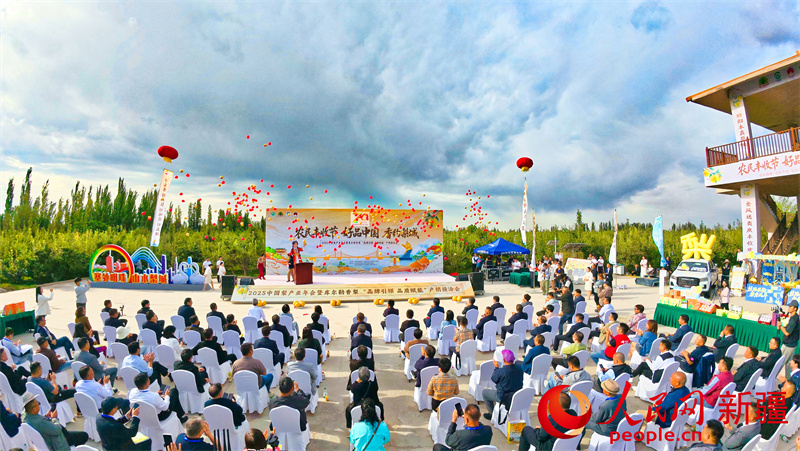 中国梨产业年会暨库尔勒香梨产销接洽会现场。人民网 李欣洋摄